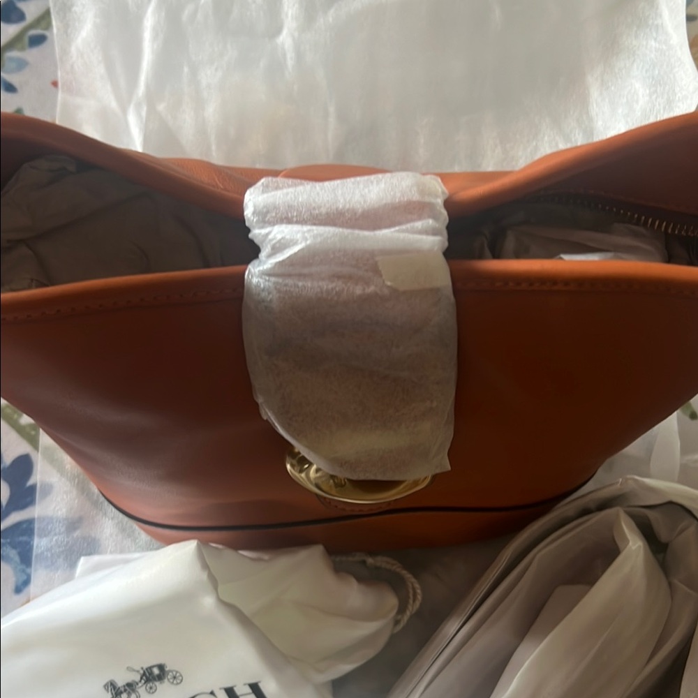 Coach STF CLF Tali Bucket Women's Tan Leather Bag B4/canyon - Picture 6 of 11
